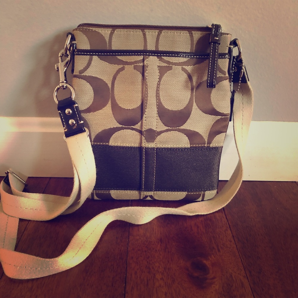 Coach signature canvas crossbody bag